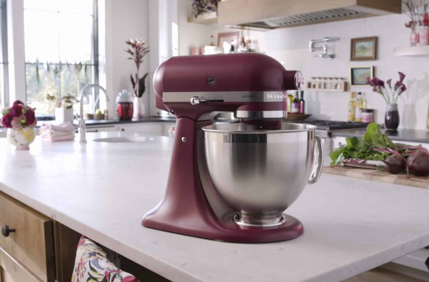 kitchenaid artisan 5 qt stand mixer in boysenberry